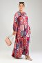 Large Size Dress Hijab Longth Viscose Plus Size Dress Claret Red - 5