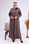 Women's Hijab Large Size Long Daily Dress Mink - 3