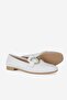 Women's White Genuine Natural Leather 34-35-41-42 Size Buckle-Strap Ballet Flats - 3