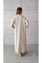 Plus Size Kimono - Striped Beige Linen - 8