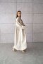 Plus Size Kimono - Striped Beige Linen - 4