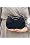 Women's Wavy Black Evening Dress Clutch Bag - 4