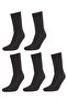 5 Pairs Cotton Plain Black Color Classic Men's Sock Socks Lycra Seasonal