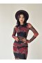 New Season Patterned Lined Tulle Dress