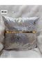 Pillowcase Velvet Fabric Velvet Look Square Throw Pillow Cover with Gold Leather Accessories 40 X 40 cm - 7