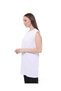 Women's Combed Cotton Zero Sleeve Stand Collar Dressing Long Rescue T-shirt - 4