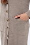 Women's Double Pocket Buttoned Long Winter Hijab Cardigan N4277 - 4