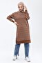 Women's Striped Long Knitwear Hijab Tunic 4355 - 2