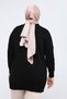 Women's Large Size Sleeve Hair Braided Pocket Winter Knitwear Tunik 4372 - 5