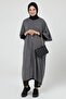 Women's Buttoned Long Loose Winter Knitwear Poncho 4253