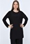 Women's Black Trousers Hijab Tunic Pleated Sandy Double Set 5219 - 4