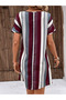 V-Neck Striped Women's Summer Dress - 5