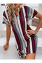 V-Neck Striped Women's Summer Dress - 2