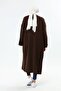 Women's Brown Winter Kimono Sleeve Pocket V-Neck Cardigan 4100 - 5