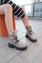 Women's Mink Genuine Leather Boots with Accessory Detail - 7