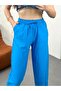 Women's Blue Leg-Tie Linen Trousers - 4
