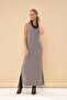 Slit Cotton Woven Dress Home Wear TEKS-00044 - 2
