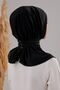 Women's Hijab Practical Snap-On Sandy Scarf Ready-To-Wear Sea Pool Compatible Cap Black - 7