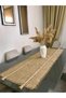 Jute Fabric Knitted Embroidered Runner 50x150 Cm