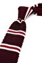 Claret Red - Red Striped Knitted Tie Knitted 8371 - 2