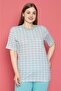 X-Dreamy Large Size Cotton Patterned Buttoned Collar Pajama Set - 3