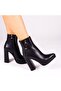 Women's Leather Boots Platform Black