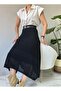 Women's Asymmetrical Cut Lace-Like Knit Solid Color Knit Skirt - 3