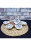 6 Pieces Ceramic Evil Eye Bead Themed Real Hand Embroidered Decorative 8 Cm Sauce, Cookie, Appetizer Bowl Set - 3