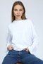 Plume Women's Flamed White Long sleeve Crew Neck Basic Oversized t-shirt - 2