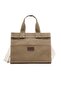 Waxed Canvas Shoulder Bag - With Cookie Washing Effect Strap
