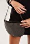 Long Strap Stone Brillante Women's Crossbody Bag Plain - 2