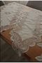 Linen Gardenia Wearing Laced Luxury Living Room Set 5 Pieces Cream - 4