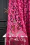 Classic Shawl Pattern Fuchsia Pink Color Pattern Design 2 Layers Pleated Tulle Curtain - 2