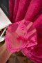 Classic Shawl Pattern Fuchsia Pink Color Pattern Design 1e3 Layer Pleated Tulle Curtain - 4