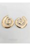 Steel Plate Gold Spiral Earrings - 5