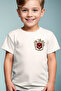 Bozkurt Symbol Turkey and Turkish Flag Wolf Printed 100% Cotton Children's White T-Shirt