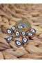Gold Plated Dark Blue Flat Evil Eye Charm/2 pieces (51764) - 2