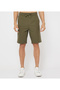 Men's Green Elastic String Waistband Shorts