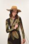 Meat Iconic Design Green Patterned Deep Slit Dress - 4