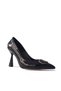 Black Color Patent Leather Material Thin Heel Buckle Women's Stiletto - 3