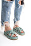 MEIS Genuine Leather MANGO GREEN WOMEN'S Slippers - 3