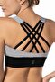 Gray High Support Covered Sports Bra with Back Detail - 5