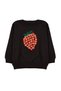 Black Female Child Seasonal-Thin Strawberry Embroidered Printed Knitted Crew Neck Sweatshirt Tkdaw25Sw00001 - 3