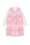Pink Girls' Ribbon Regular Printed Cotton Knitted Dress Tkdaw25El00002 - 5