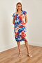 V-Neck Digital Printed Knitwear Summer Dress - ELB-19002227 - 3