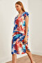 V-Neck Digital Printed Knitwear Summer Dress - ELB-19002227 - 4