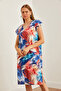 V-Neck Digital Printed Knitwear Summer Dress - ELB-19002227 - 5