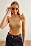 Women's Beige Sleeve Ruffled Embroidery Detailed Knitwear Blouse Blz- 19002607 - 4
