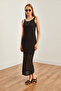 Geometric Patterned Black Maxi Knitwear Summer Dress - ELB-19002230 - 5