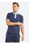Men's Polo Neck Navy Blue T-Shirt - N1M01687